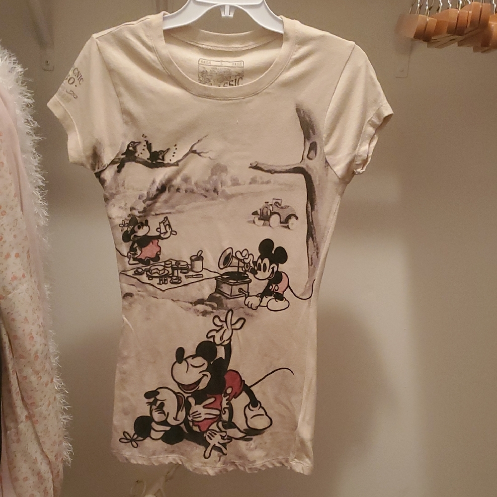 Disney Cream Mickey Mouse Short Sleeve Tee